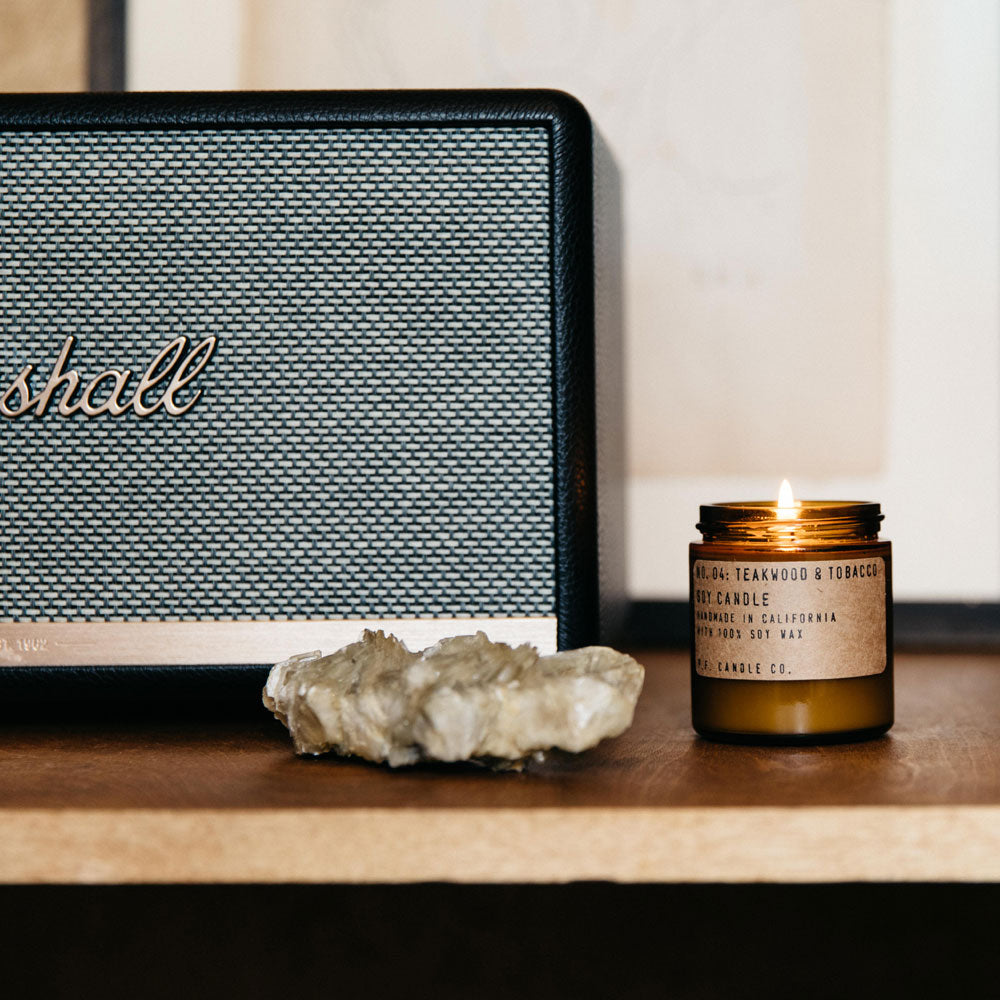 P.F. Candle Co. Teakwood & Tobacco – Mini Size Soy Candle